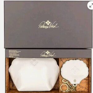 Patricia Nash BELLISARA Leather Zip-Pouch & Mirror Fob Gift Set LATTE nwt